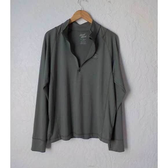 Life Is Good Gray Sports Jacket 1/4 Zip Fitted Outdoors GOOD MOVE Men Sz Medium - Picture 2 of 11